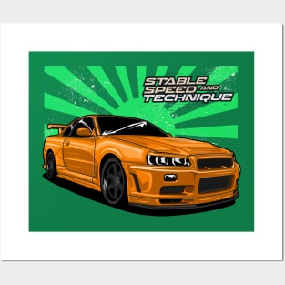 JDM Skyline R34 Posters and Art